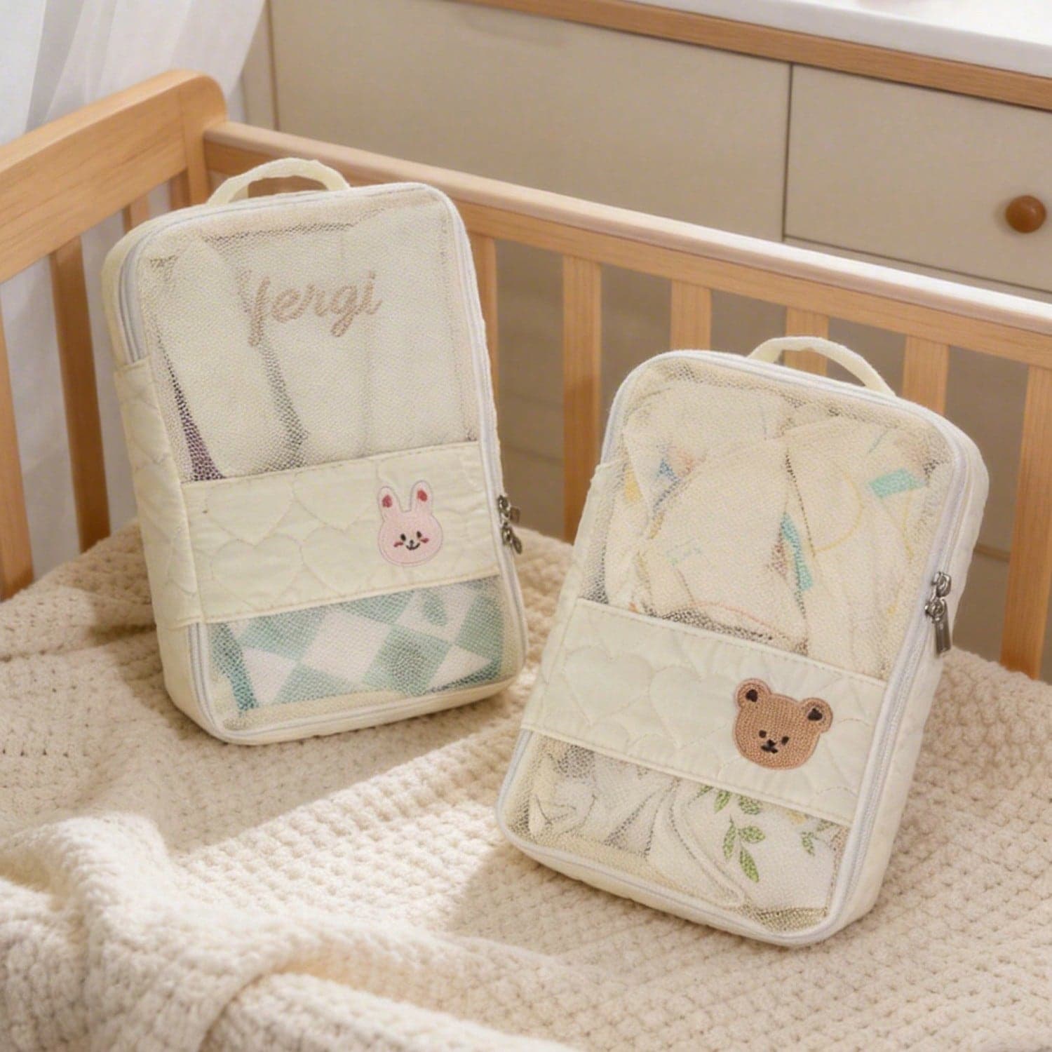 1 pieza Bolsa de almacenamiento de ropa de bebé, organizador de ropa sucia de gran capacidad y resistente al agua con compartimentos separados,