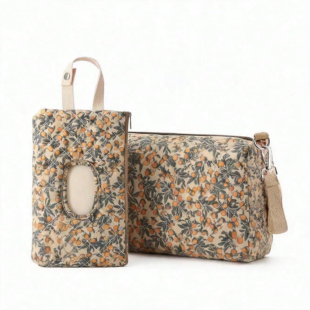 2 piezas Bolsa colgante para toallitas húmedas de cochecito, bolsa portátil de almacenamiento para pañales y pañuelos, organizador de viaje de