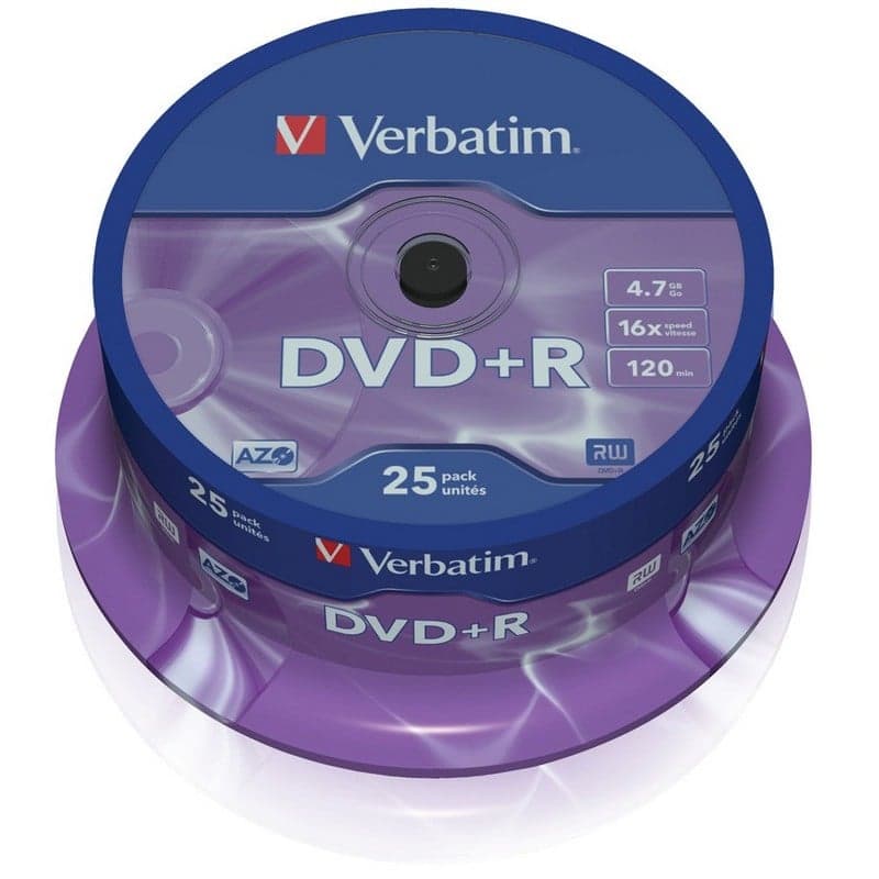 Verbatim DVD+R 16x 4.7GB Bobina 25 Unds