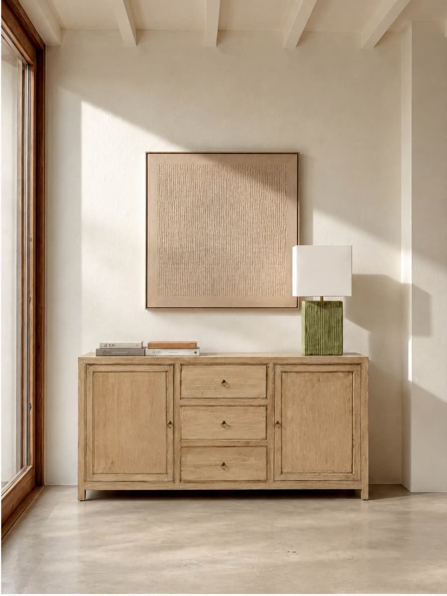 Rustic Aparador 180 de madera natural - Kenay Home