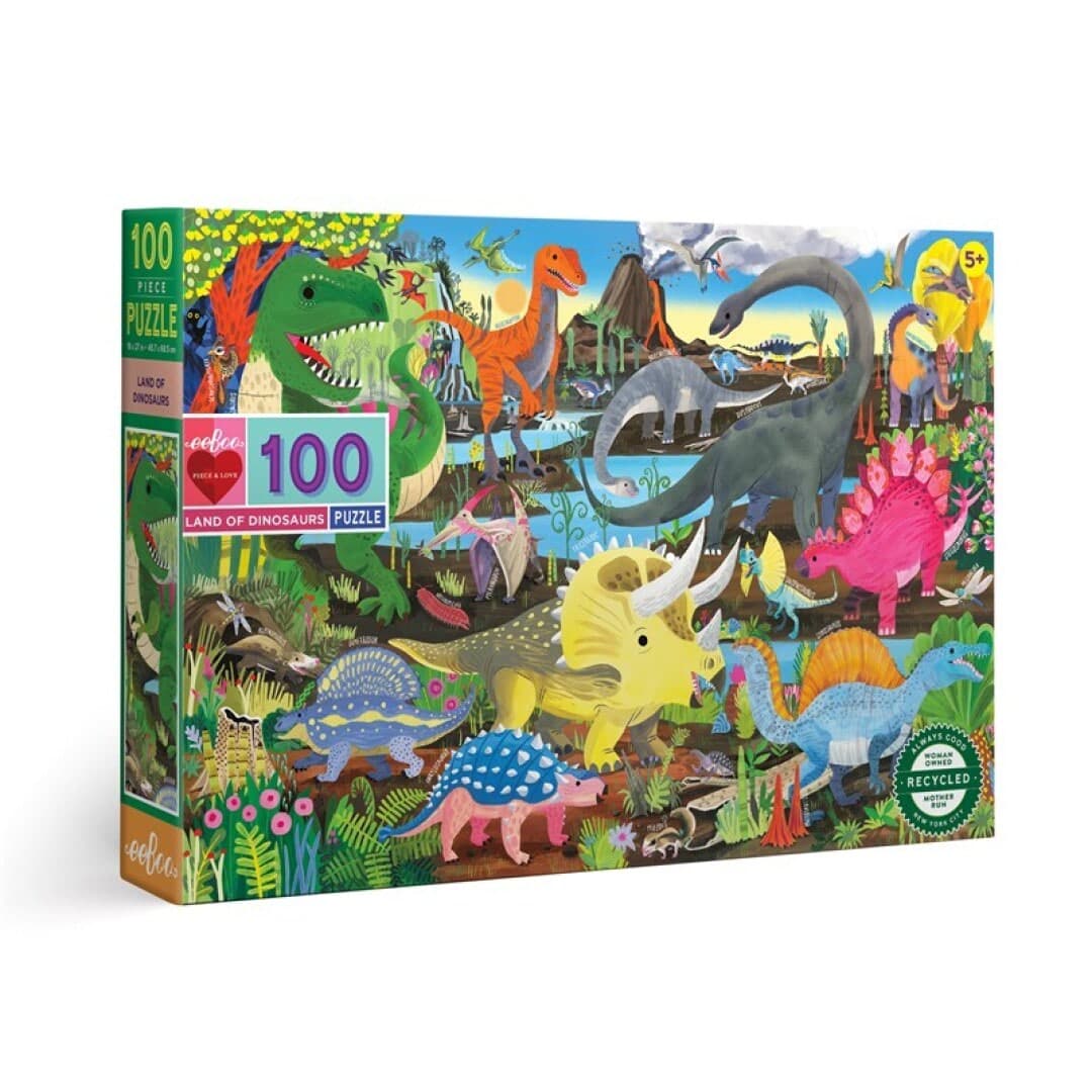 Puzle 100 Tierra De Dinosaurios Eeboo