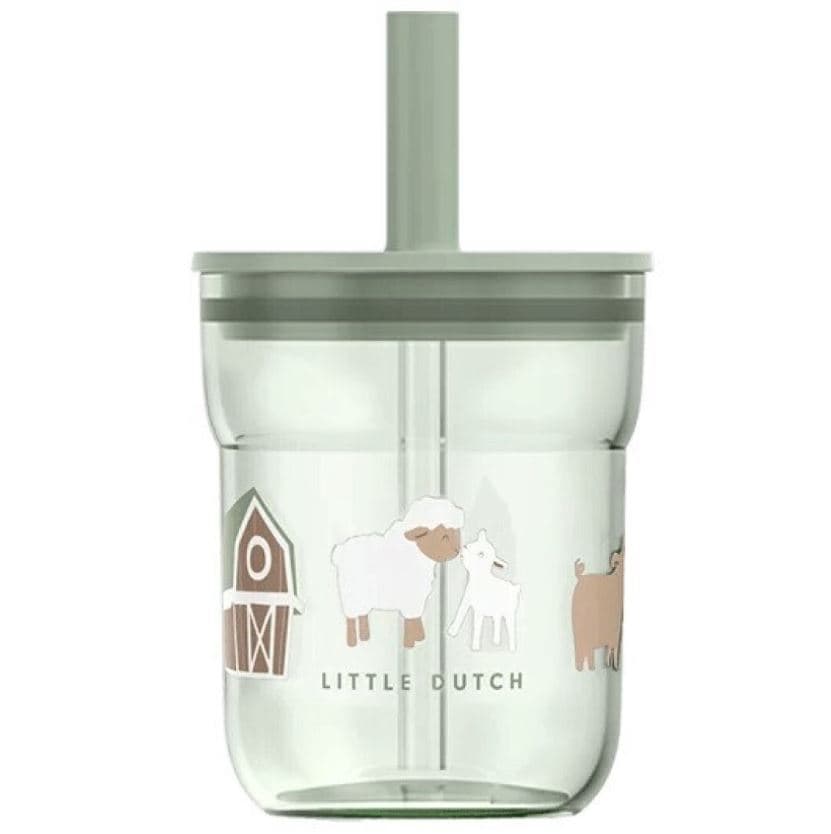 Vaso Infantil Pajita 250ml Pequeña Granja Little Dutch