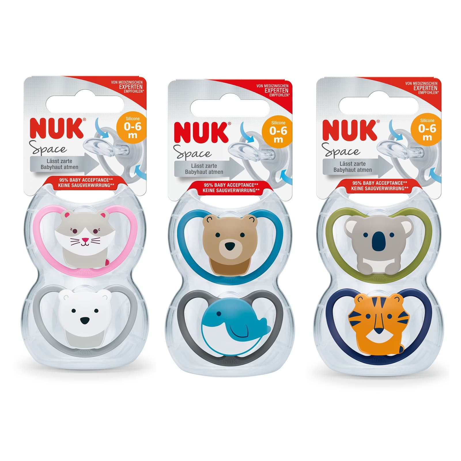 NUK CHUPETE SPACE Silicona 0-6 2UDS