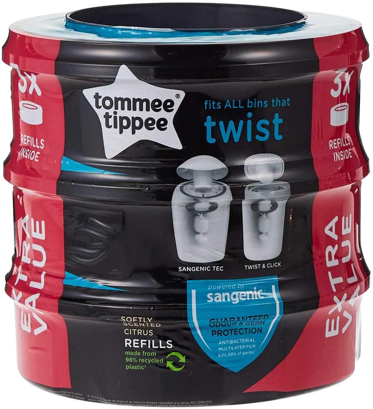 Sangenic Twist&Click recambios 3uds Tommee tippie