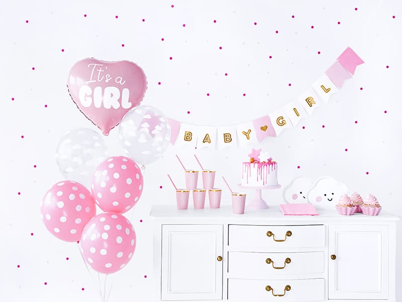 Kit Decoraciones Baby Shower - Niña - PartyDeco - Rosa