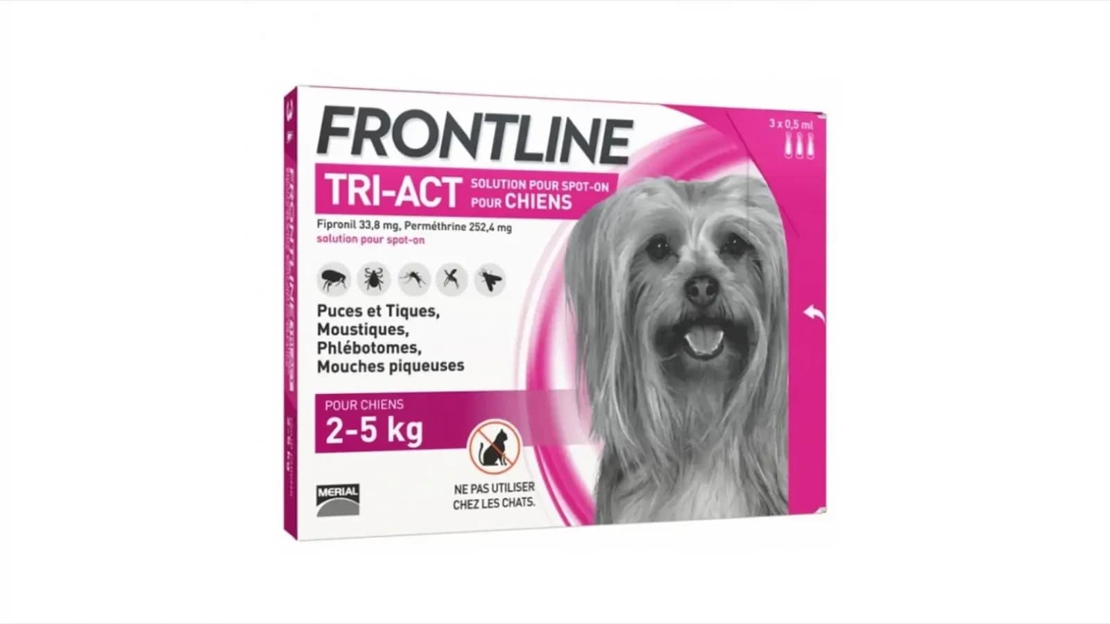 Frontline Tri-Act XS - spot-on para perros de 2-5 kg, 3 pipetas, Frontline