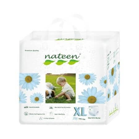 Premium Line Pañales Hipoalergénicos, 3D Flex &amp; Fit, Nº 5, 12-17 kg, 20 piezas, Nateen