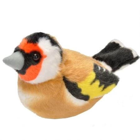 Peluche pájaro con sonidos, 17 cm, Sticlete, Wild Republic