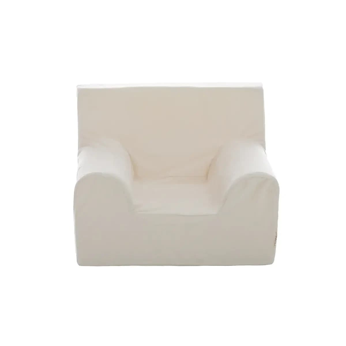 Sillón infantil de terciopelo, Blanco, Twindeco