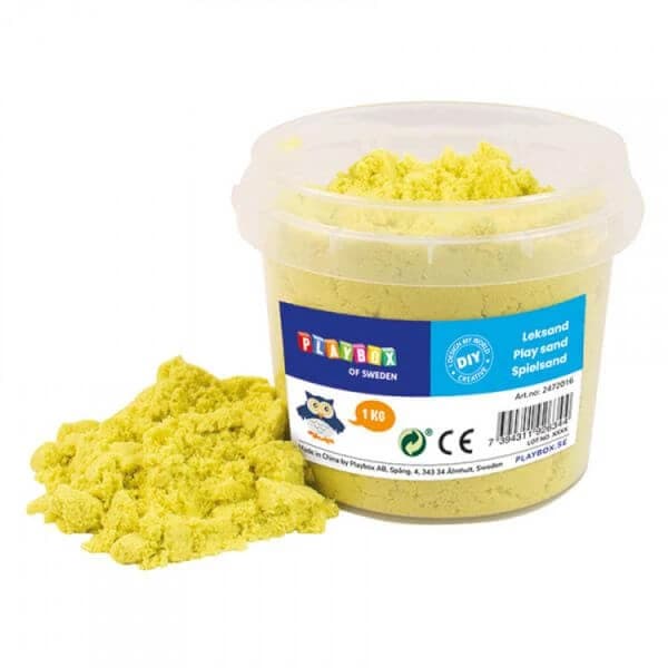 Play Sand arena cinética, 3 años+, Amarillo Barro, 1 kg, Playbox