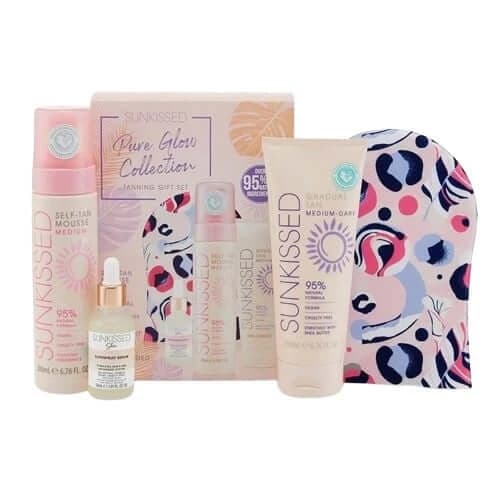 Sunkissed, Set de Regalo de la Colección Pure Glow, con Espuma Autobronceadora Mediana