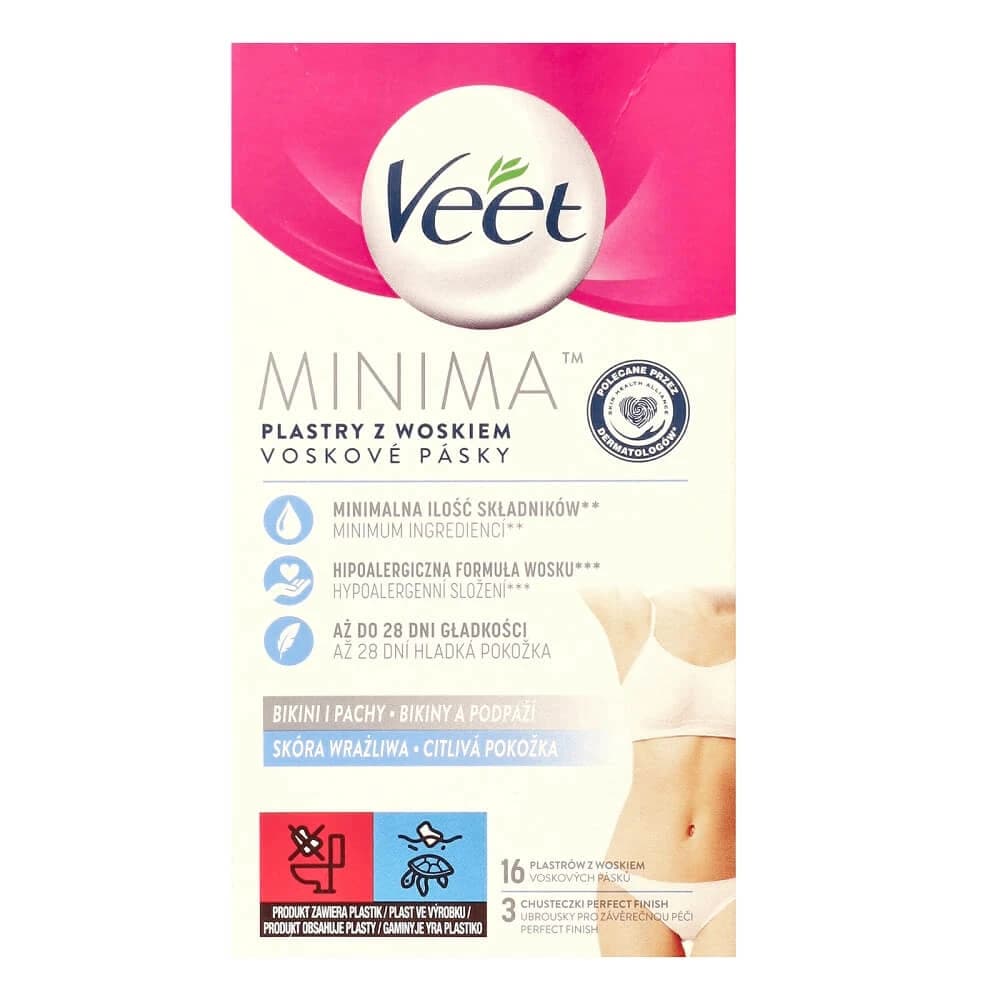 Veet Minima parches depilatorios para ingles y axilas, 16 unidades