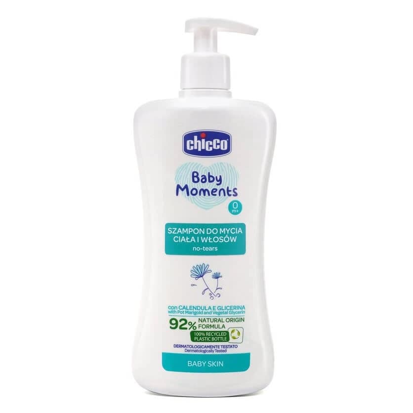 Chicco Baby Moments Champú para cuerpo y cabello 0m+, 500ml