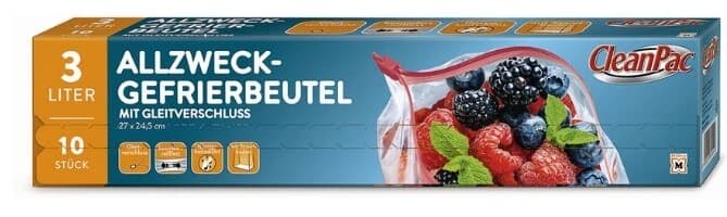 CleanPac, bolsas de congelación universales, 10x 3l