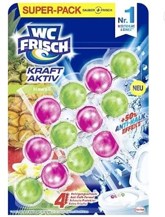 WC Frisch, colgador WC, flores blancas, 3 piezas
