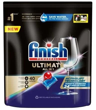Finish Quantum Quantum All in 1 Ultimate cápsulas lavavajillas pastillas frescas 40 uds