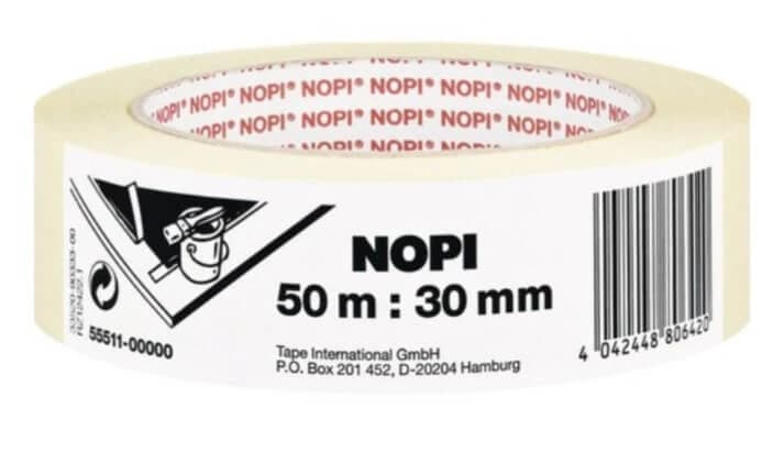 Nopi, cinta adhesiva, beige, 25mm x 5m, 1 ud