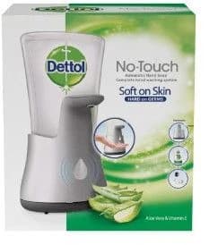 Dettol Jabón Dispensador sin tacto + Aloe Vera y Vitamina E 250 ml