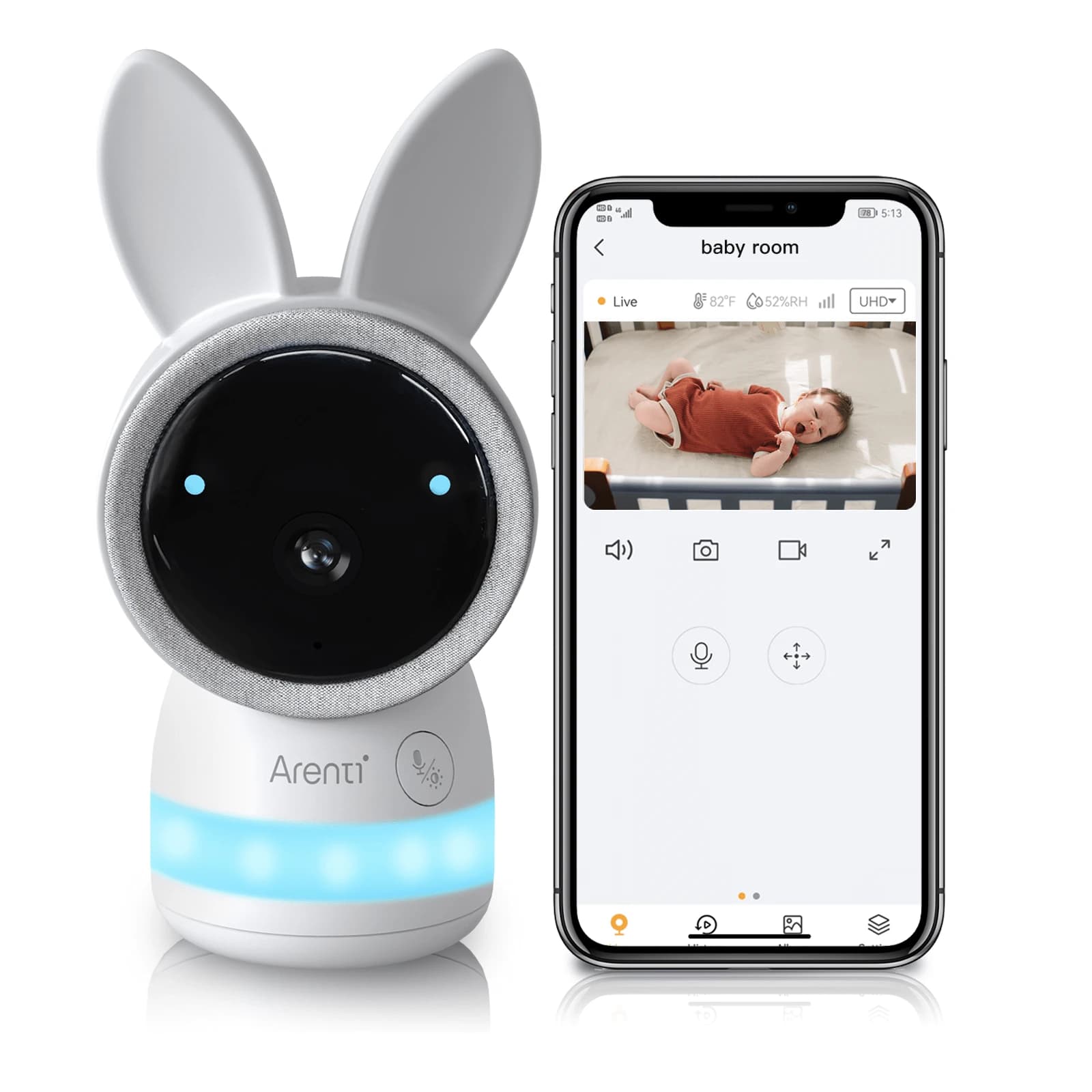 Alnany-cam Cámara de vigilancia inteligente wifi 2k UHD, Arenti