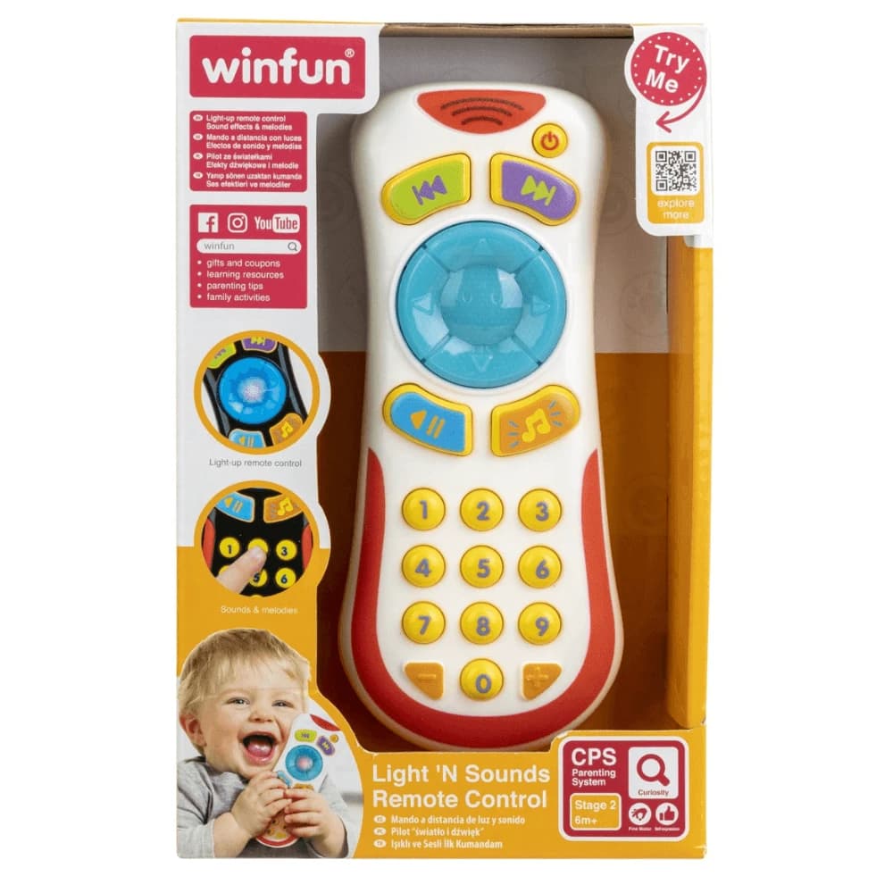 Mando a distancia con sonidos y luces, 6 meses+, Winfun