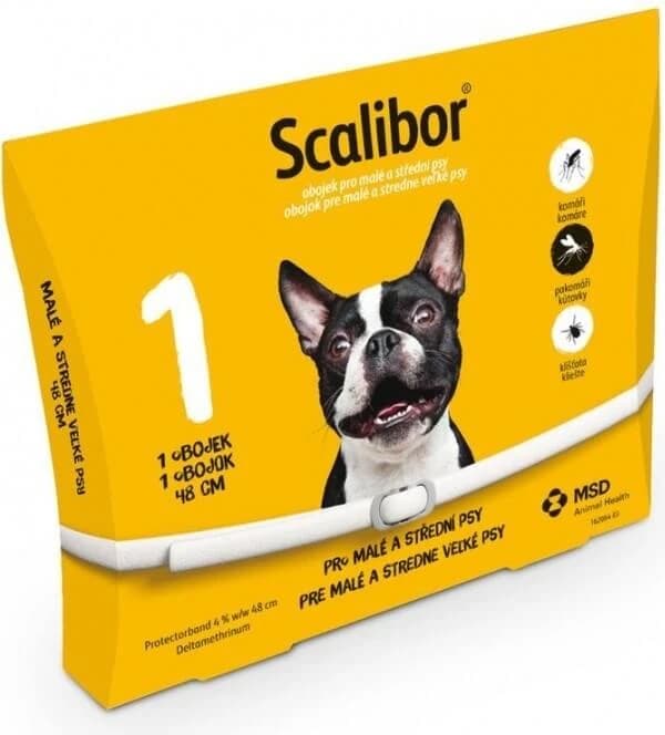 SCALIBOR Cinta protectora 1×1 ud, collar antiparasitario 48 cm
