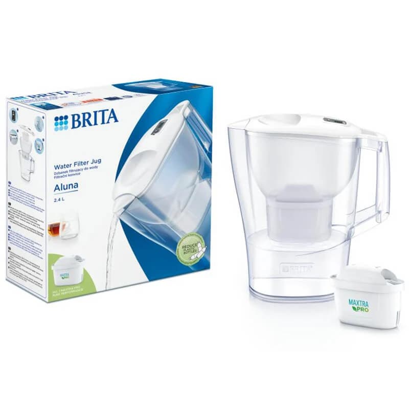 Brita Aluna, jarra con filtro 2,4 l, blanca + filtro Maxtra Pro Pure Performance, 1 ud