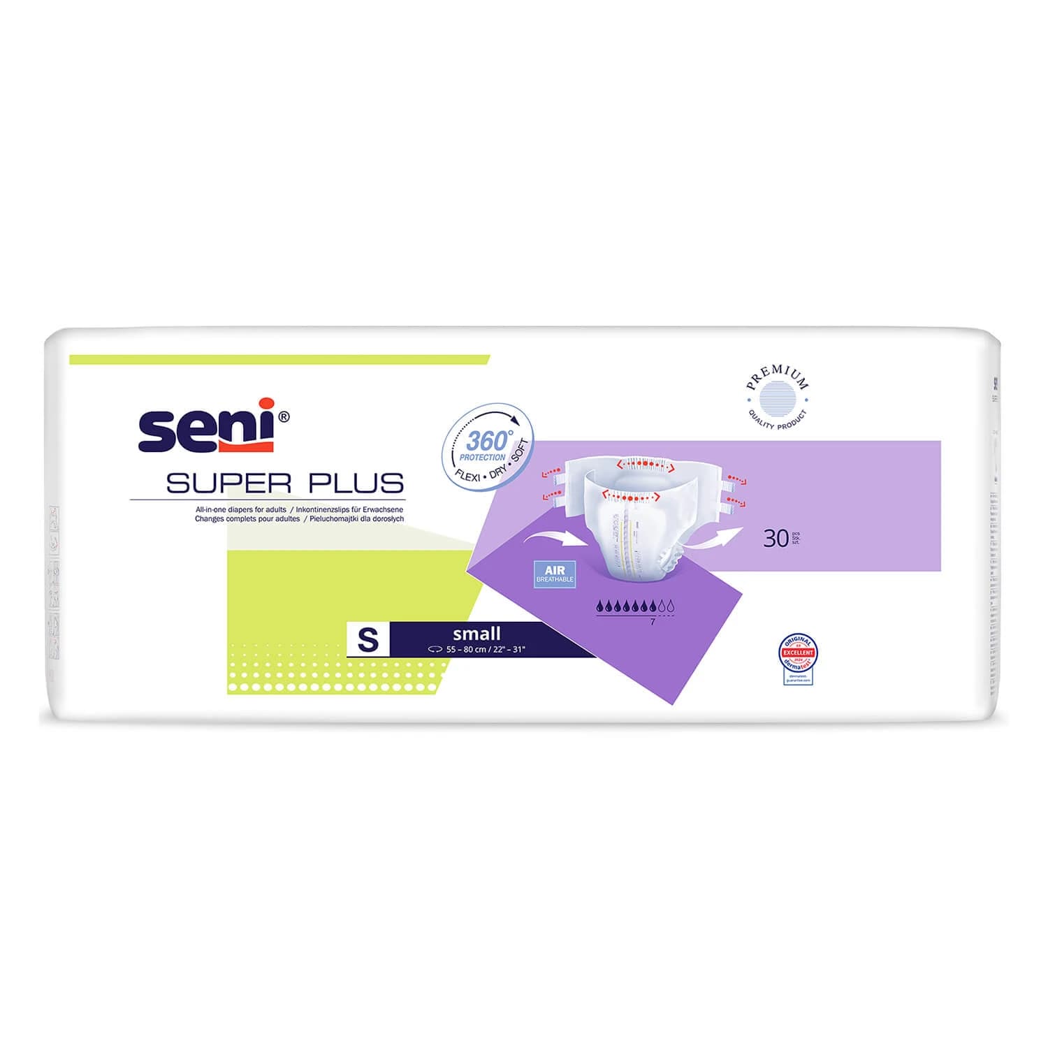 Super Plus Pechos, pañales, pequeño, 55-80 cm, 30 uds
