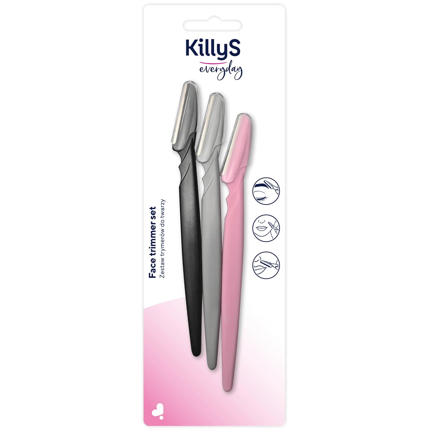Set KillyS, recortador de cejas y rostro, 3 piezas