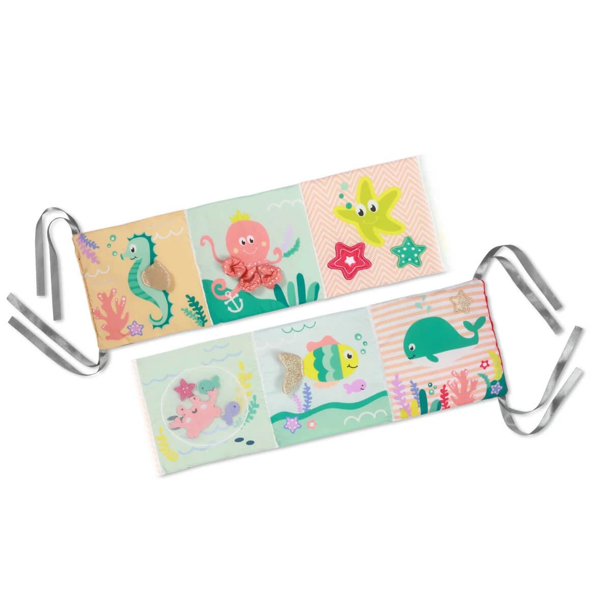 Libro sensorial educativo con dos niñas, 0 meses+, Sub Large, Babyono