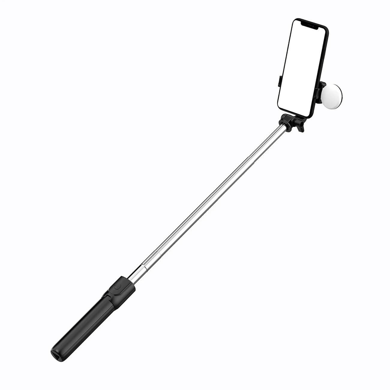 Palo selfie WR1YXS trípode telescópico 0,71m con luz redonda - negro