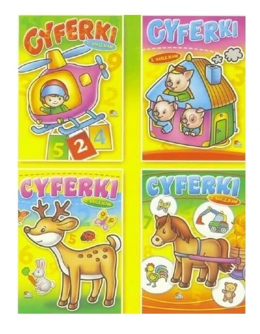 Libro de números para colorear con pegatinas