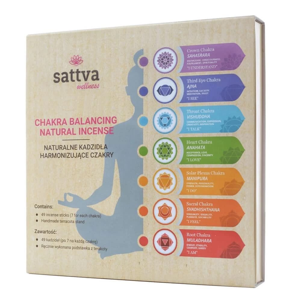 Incienso Natural Equilibrante Sattva Chakra Incienso armonizador de los chakras, 49 piezas
