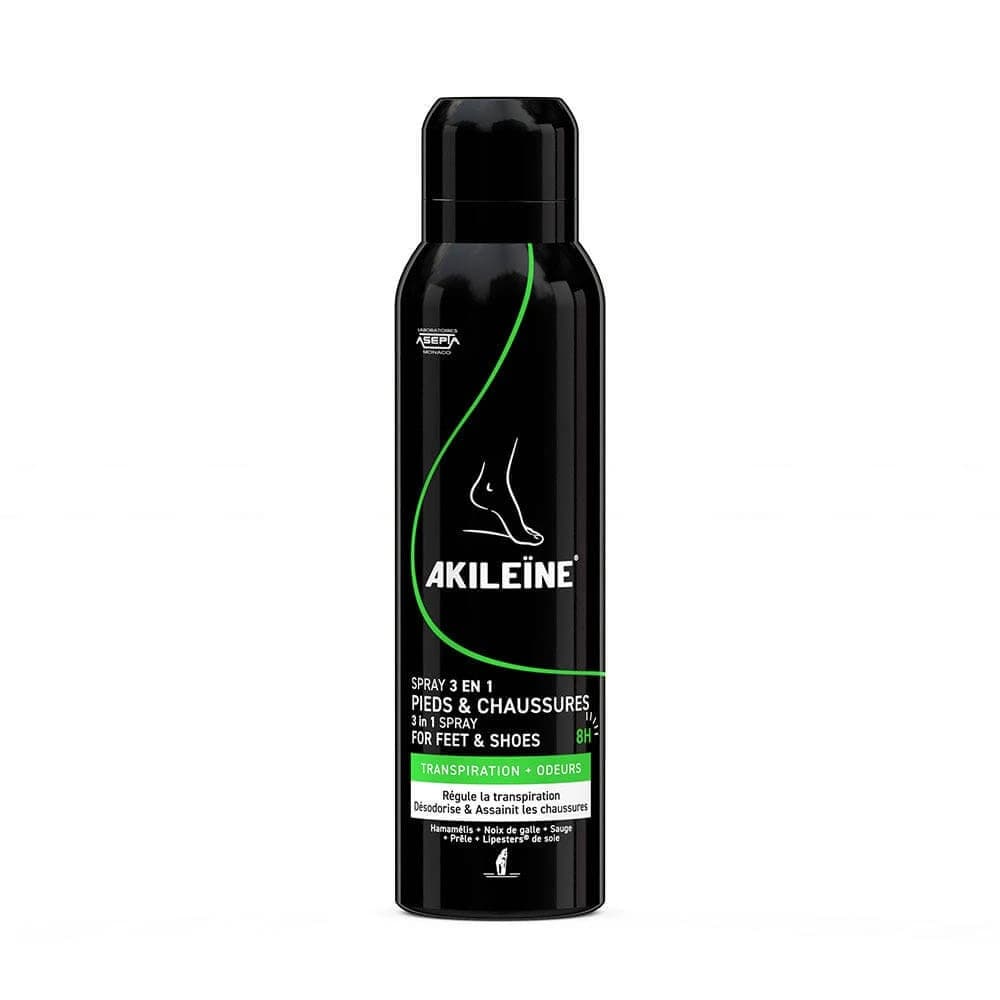 Asepta Akileine Spray Negro Antitranspirante Desodorante de Pies 150 ml