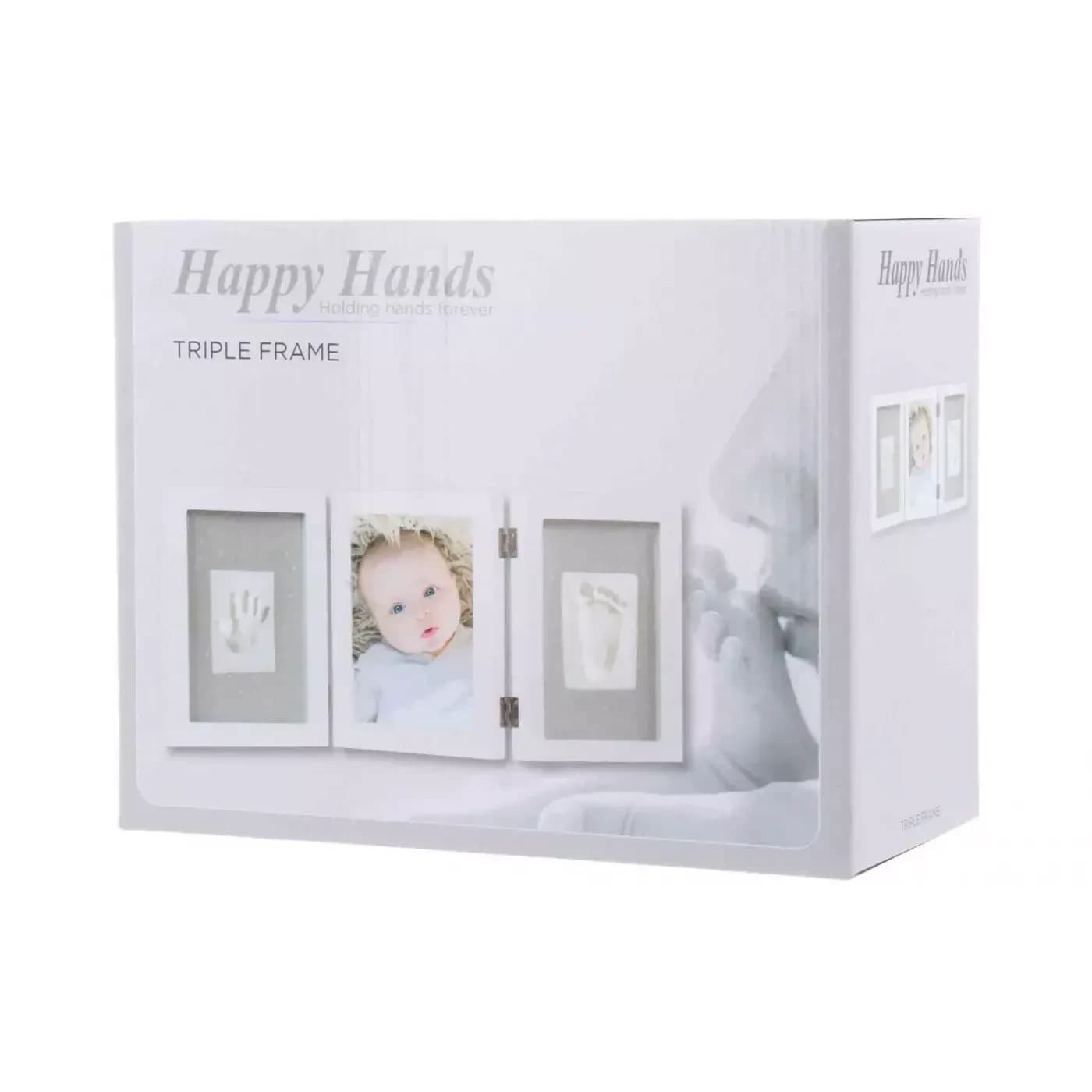Marco de fotos triple con kit de huellas dactilares 2D Happy Hands Baby, Dooky