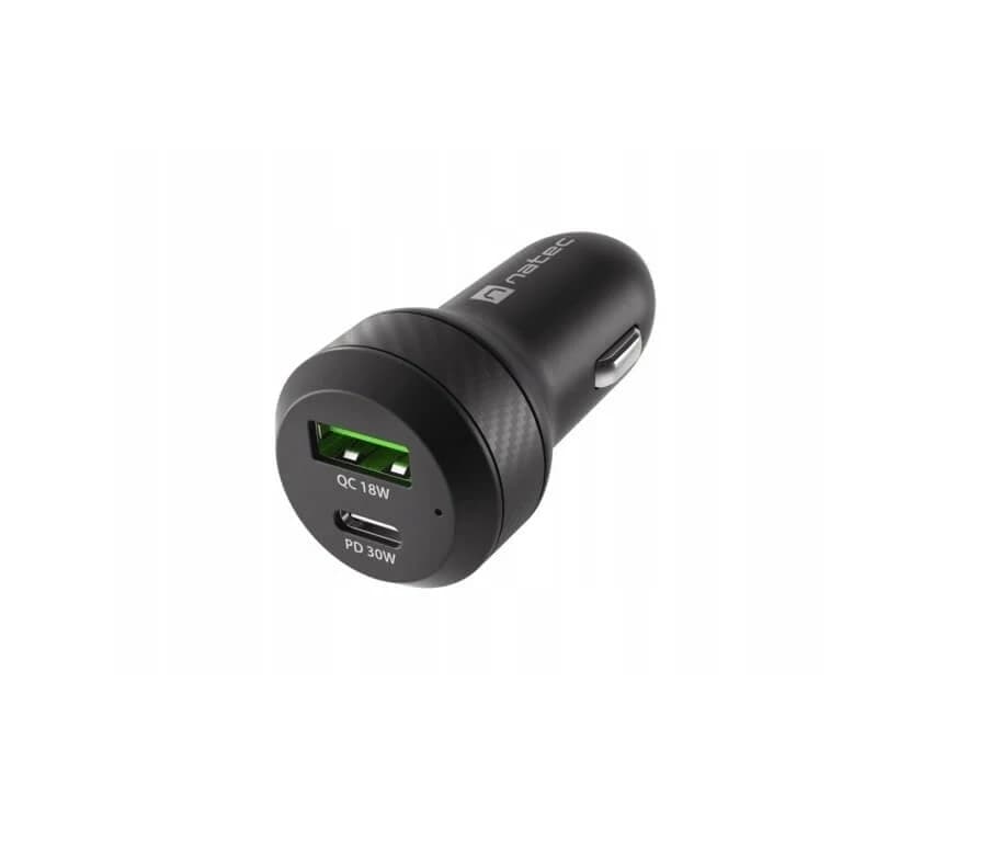 Natec Coney 1x USB 1x cargador de coche USB-C QC 3.0