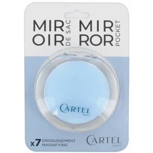 Cartel Espejo Plexi Redondo Azul 9cm x7