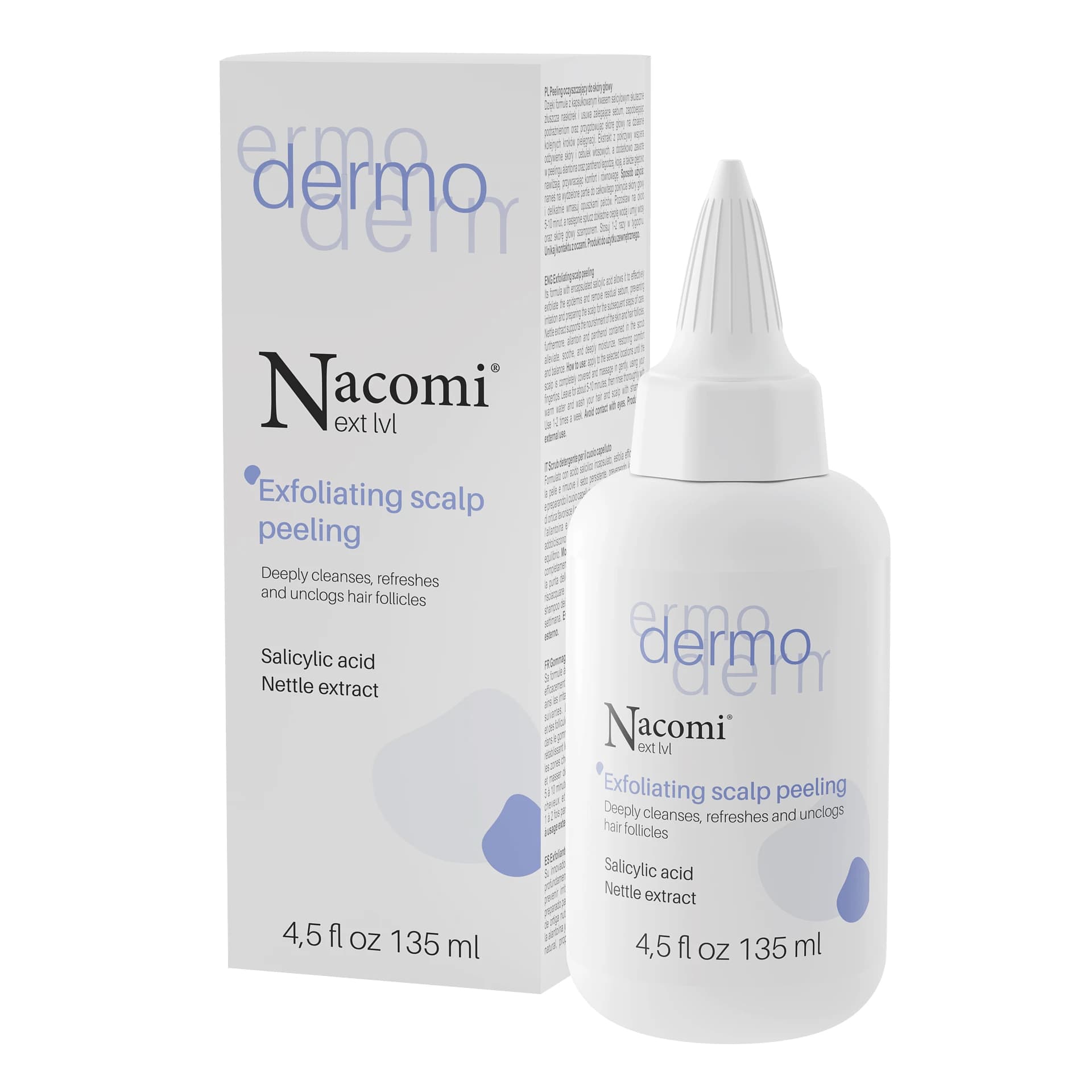 Nacomi Next Level Dermo, exfoliante limpiador para el cuero cabelludo, 135 ml