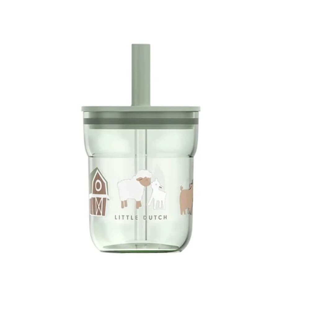 Pajita infantil para beber, Little Farm, 250 ml, Little Dutch