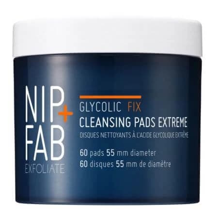 Discos limpiadores faciales Glycolic Fix, 60 unidades, NIP+FAB