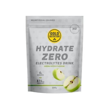 Bebida isotónica Hydrate Zero H0, Manzanas Verdes, 200 g, Gold Nutrition