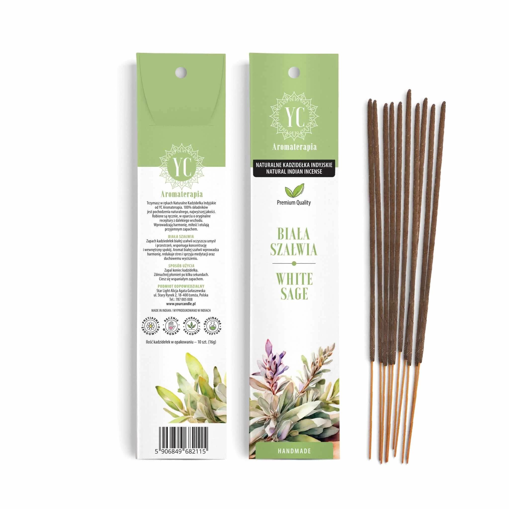 Tu Vela, varitas de incienso indio natural, salvia blanca, 10 piezas