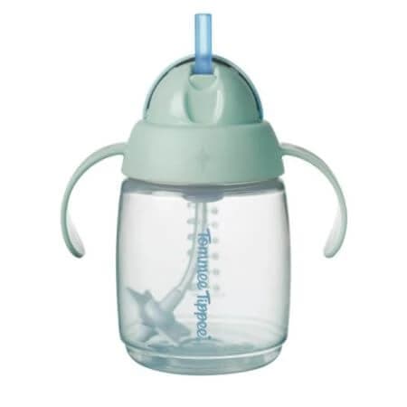 Taza con pajita Trainer, Verde menta, 6 meses+, TT0518, 240 ml, Tommee Tippee