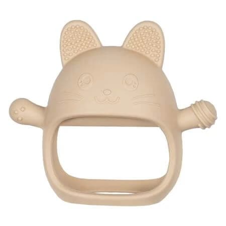Juguete de dentición de silicona, Bubble Beige, Gatito, 3 meses+, Appekids