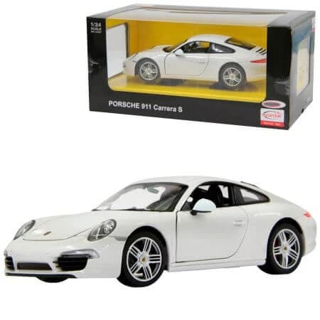 Coche de metal, escala 1:24, Porsche 911 Blanco, 3 años+, Rastar
