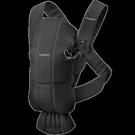 Mochila Porta Bebé Anatomic Mini con múltiples posiciones de uso, Negro, Tejido-Tricot, 0 meses+, BabyBjorn