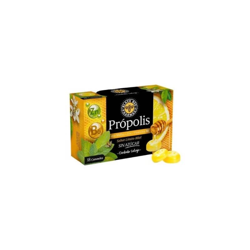 Farmacia Black Bee Propolis 18 caramelos con sabor a miel y limón