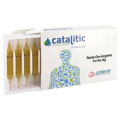 Oligoelementos catalíticos cobre oro plata cu-au-ag 20 ampollas