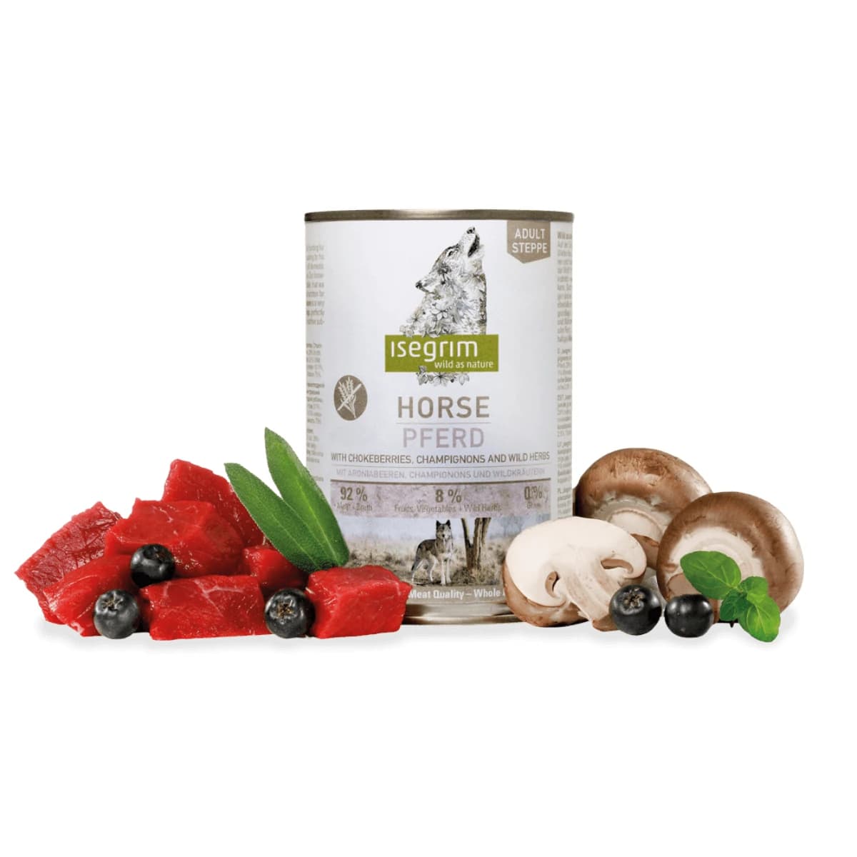 ISEGRIM, XS-XL, Cal, comida húmeda en lata para perros, sin cereales y con una sola proteína, (en salsa), 400g