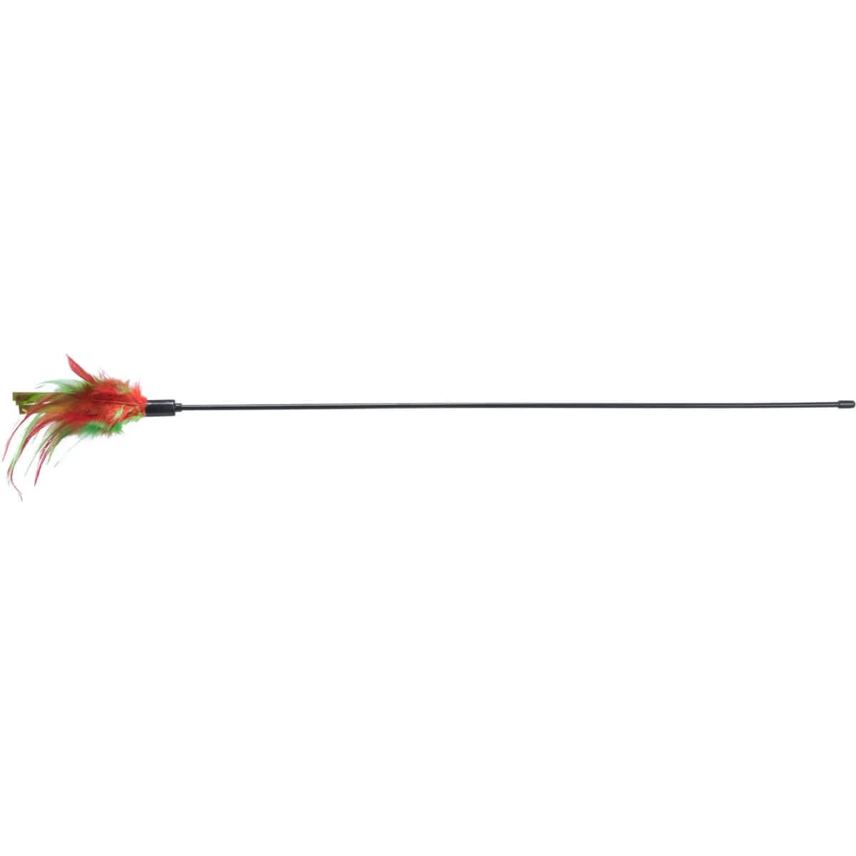 TRIXIE Plumas de Navidad, juguete de plumas para gatos, caña de pescar para gatos, actividades físicas, plástico, verde y rojo, 50cm