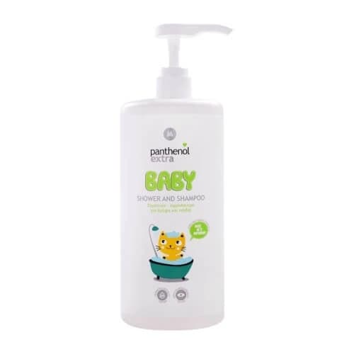 PANTHENOL Extra Baby Shower & Shampoo Gel de ducha para bebés - Champú sin jabón ni colorantes 1ltr
